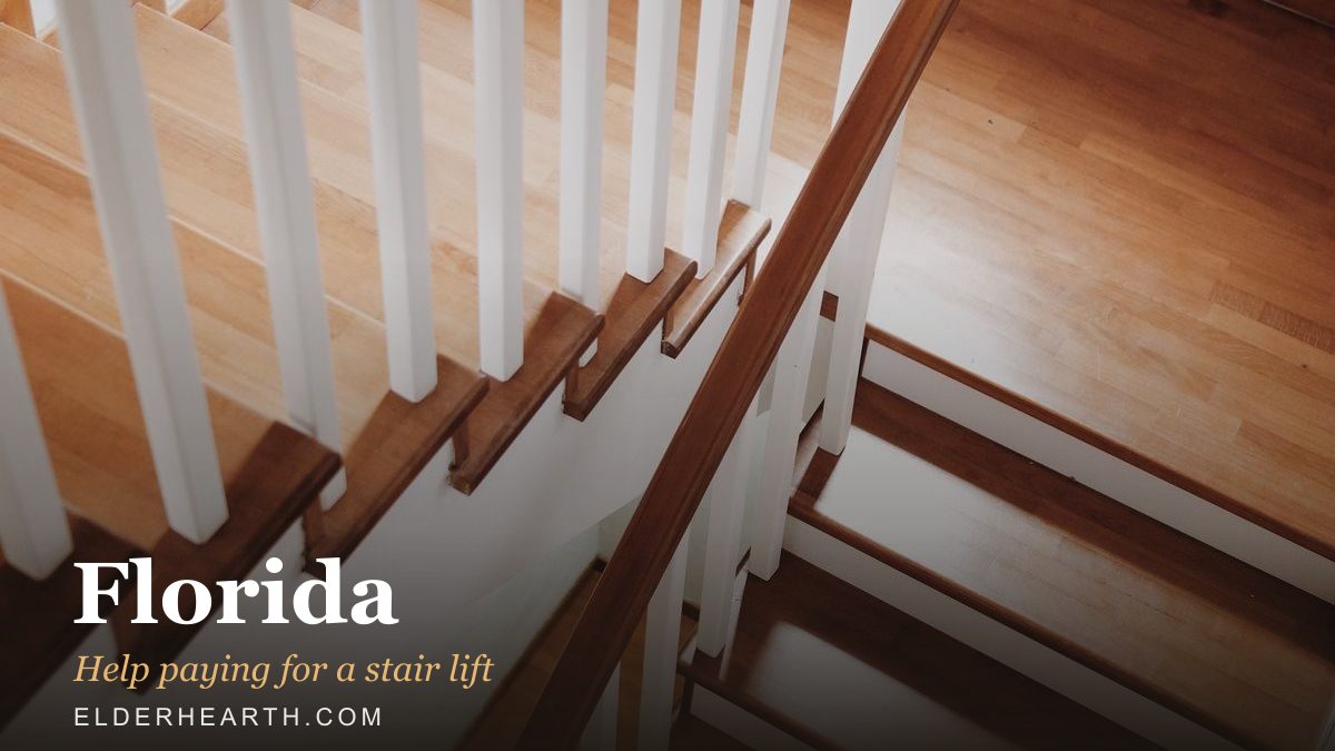 A home staircase in Florida, the kind a stair lift is fitted to