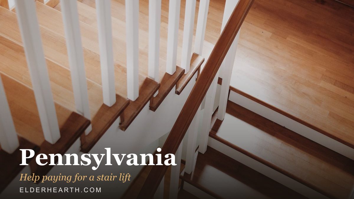A home staircase in Pennsylvania, the kind a stair lift is fitted to